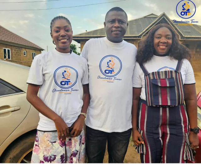 Members of the foundation team together during outreach.